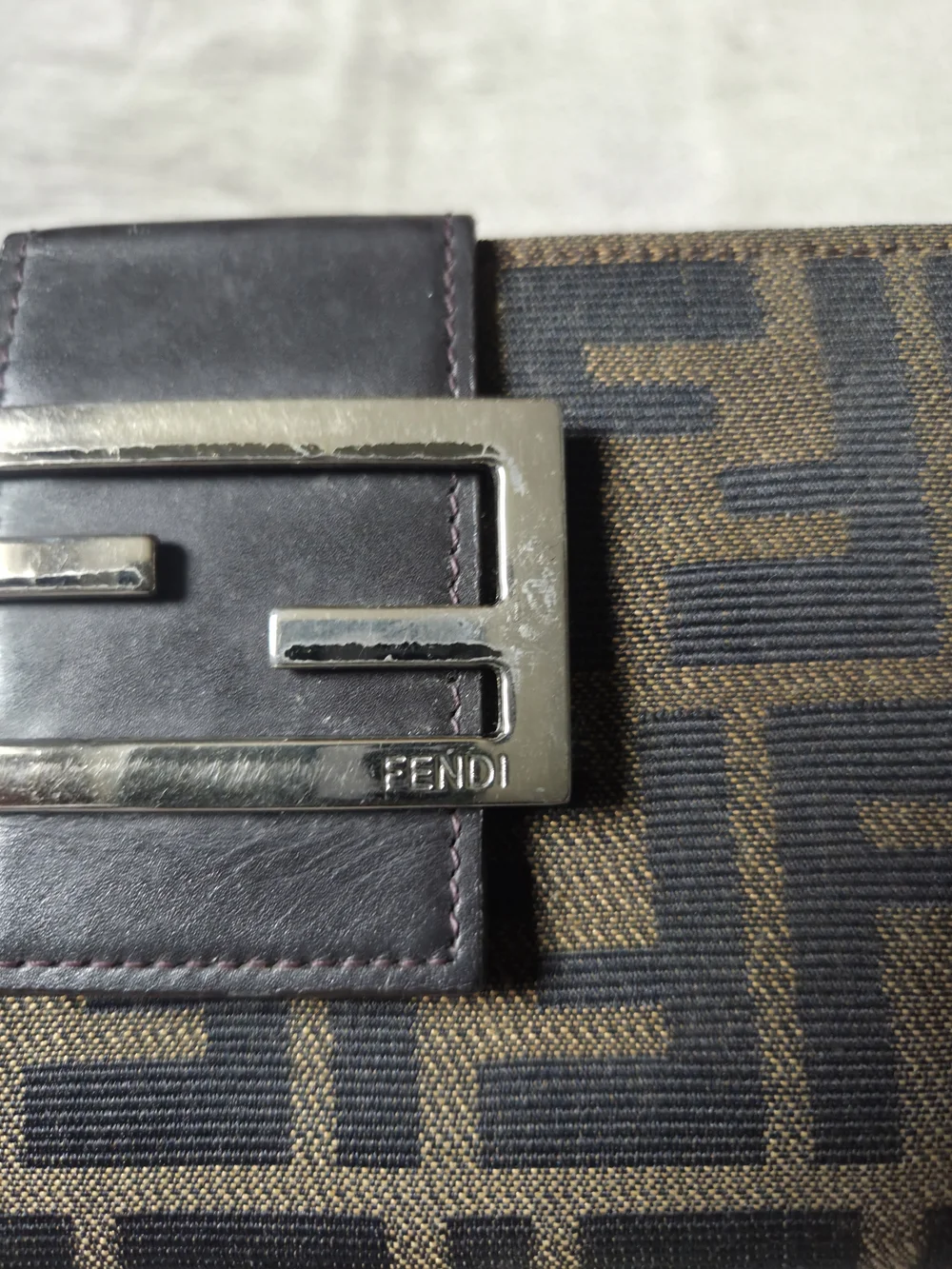 Fendi Zucca Canvas Continental Wallet - Brown/Black